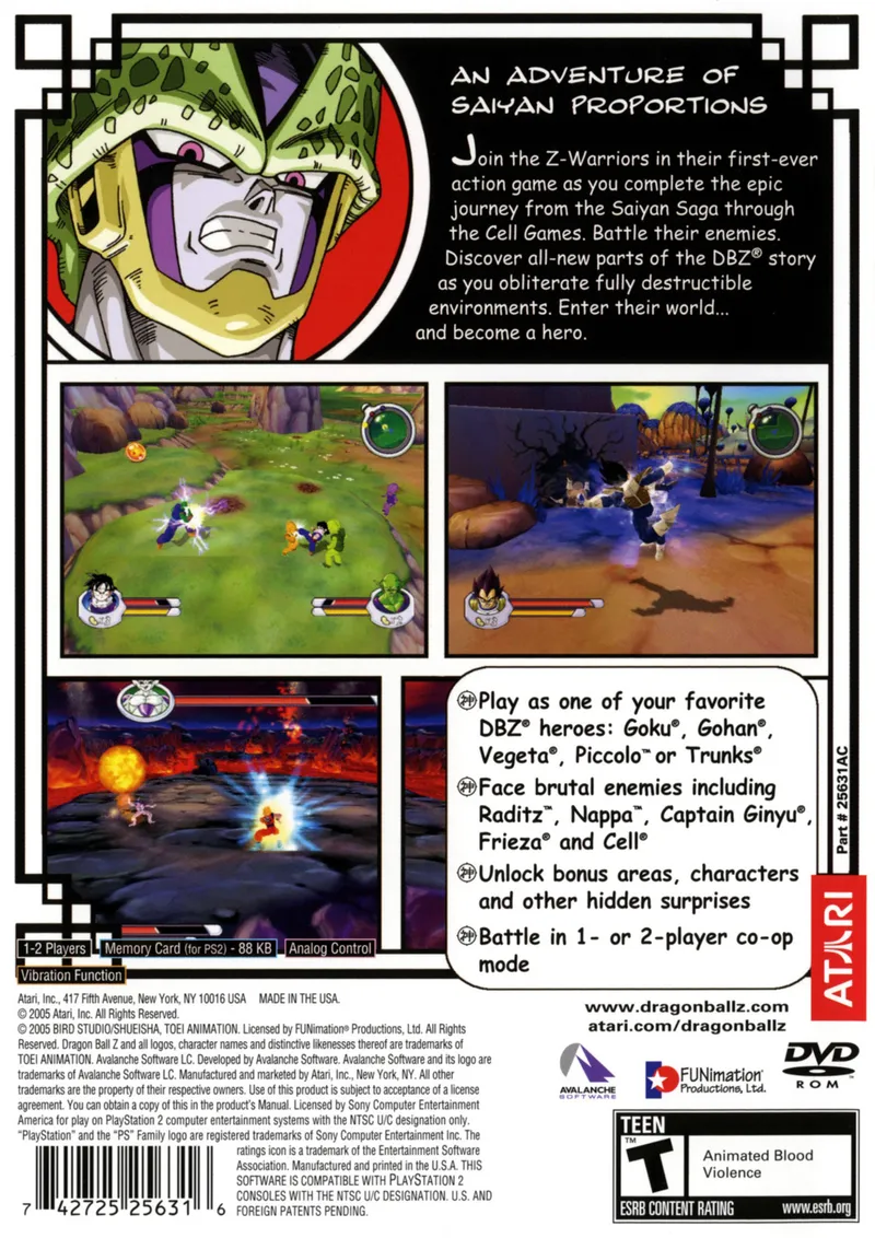 Dragon Ball Z: Sagas box back