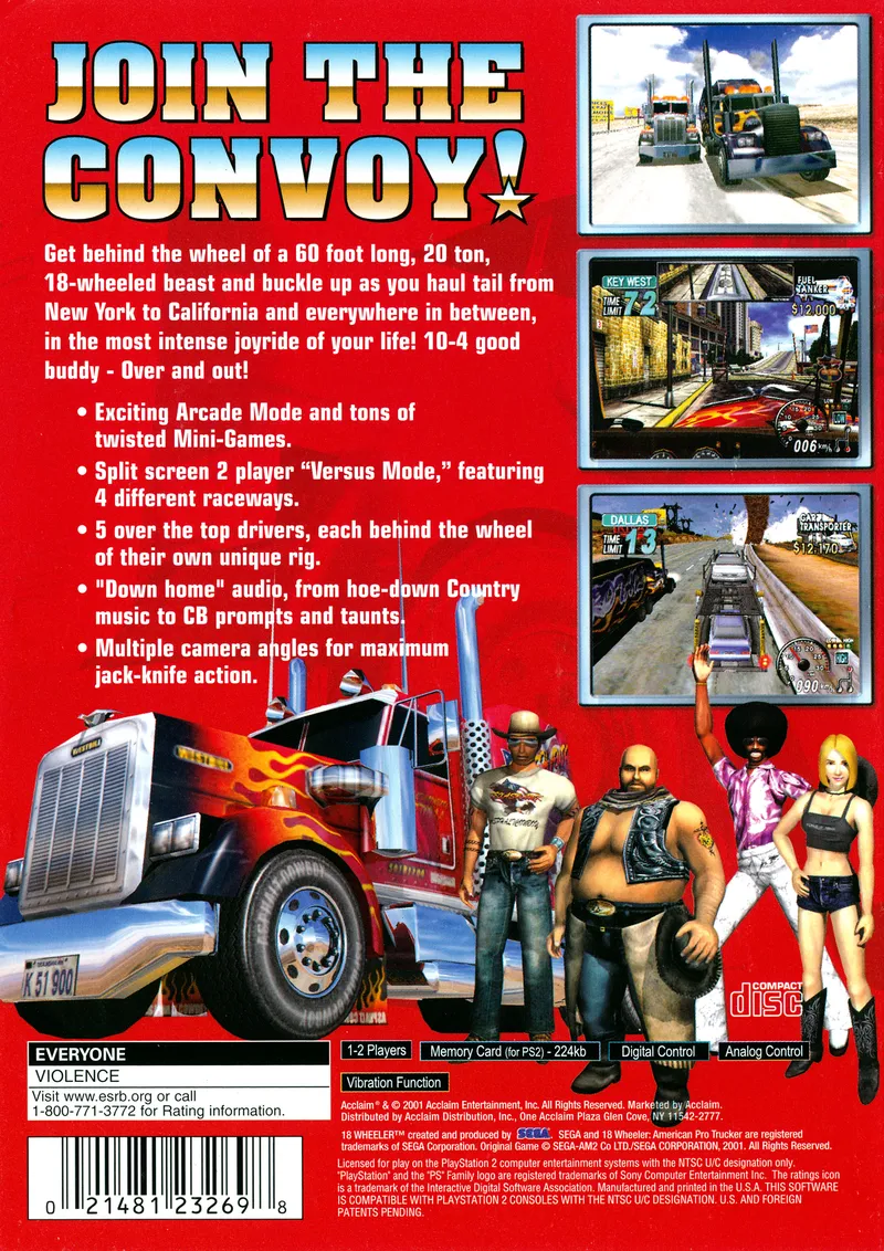 18 Wheeler: American Pro Trucker box back