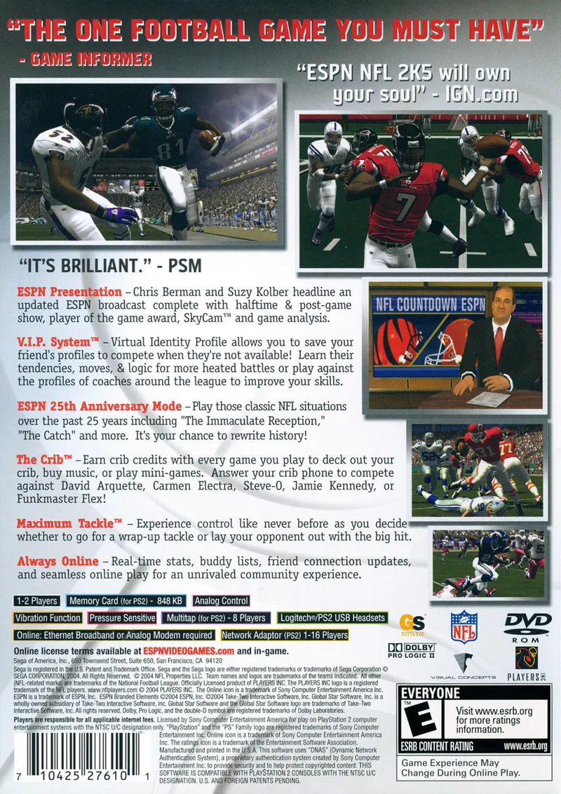ESPN NFL 2K5 box back