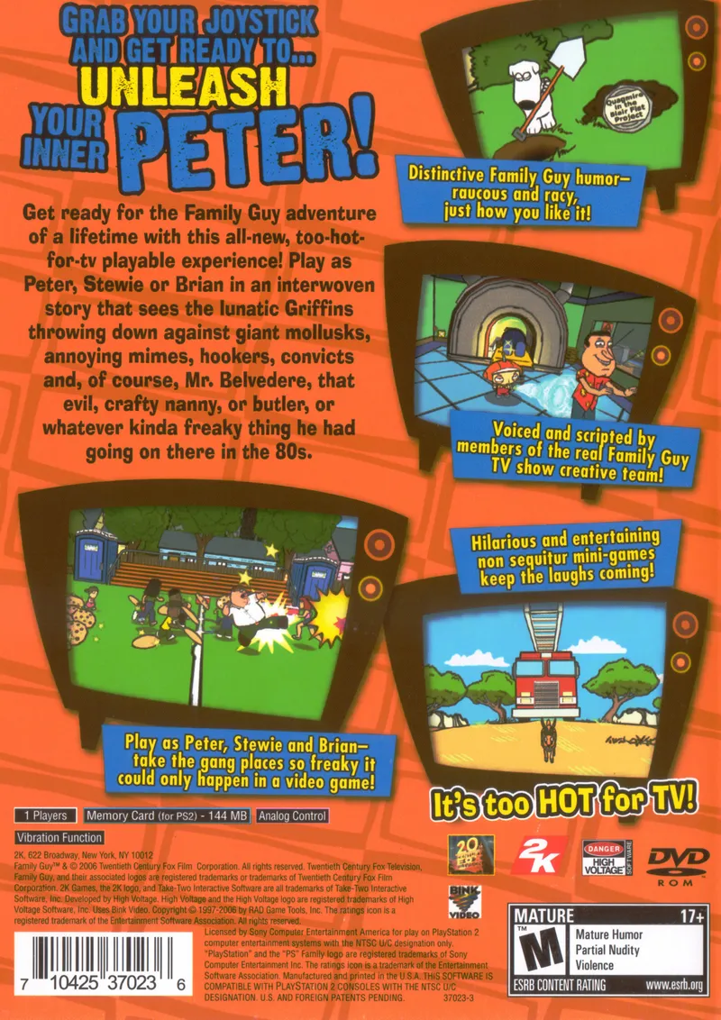 Family Guy Video Game! box back
