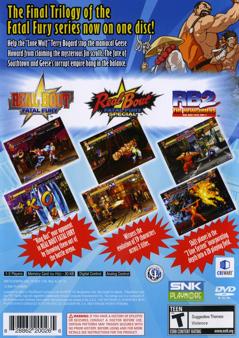 Fatal Fury: Battle Archives Volume 2 box back