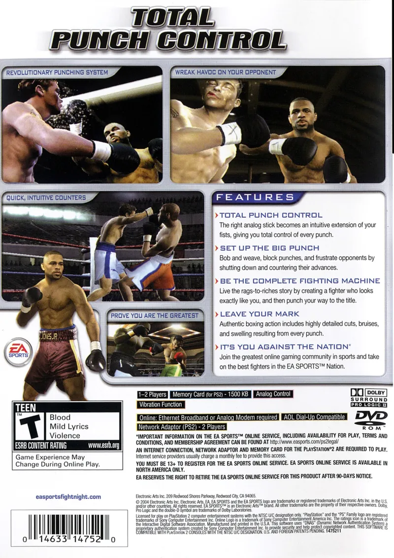 Fight Night 2004 box back
