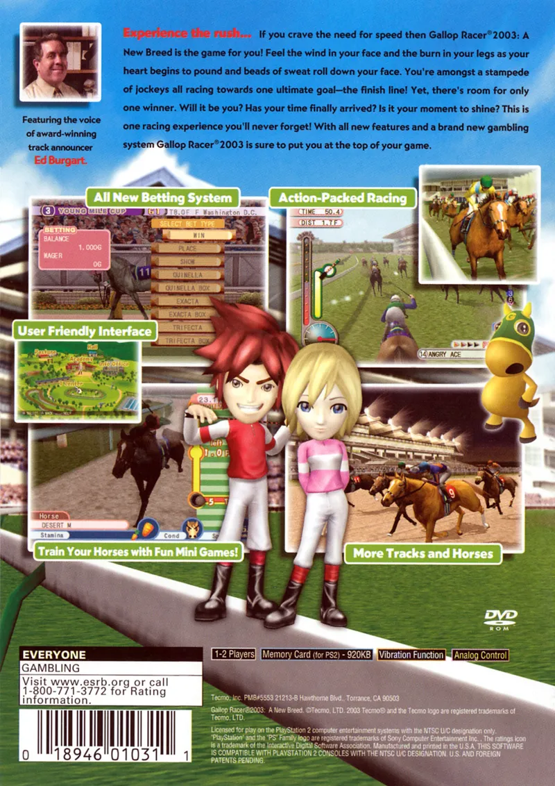Gallop Racer 2003: A New Breed box back