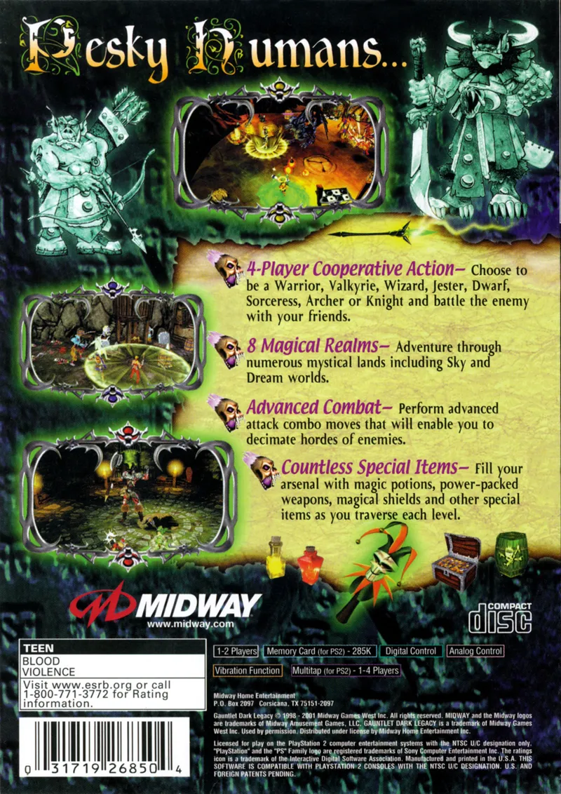 Gauntlet: Dark Legacy box back