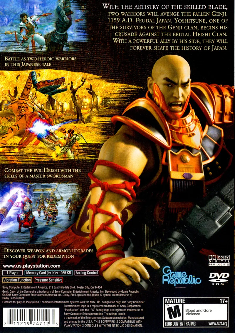 Genji: Dawn of the Samurai box back