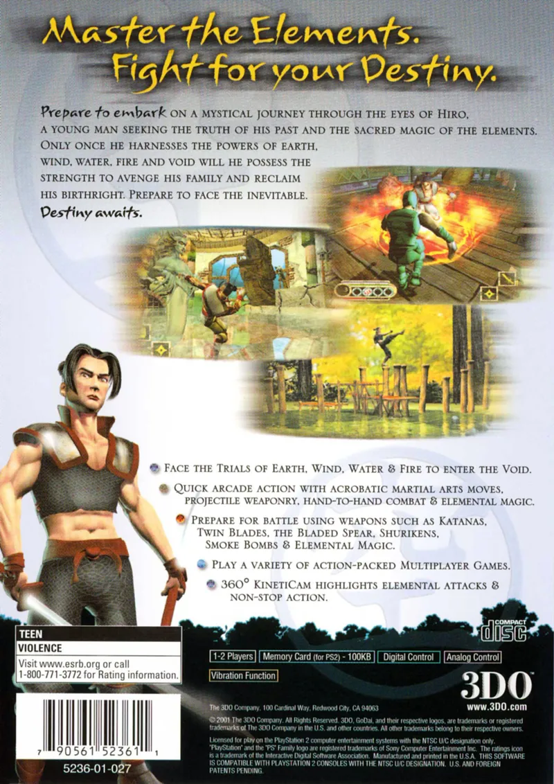GoDai: Elemental Force box back