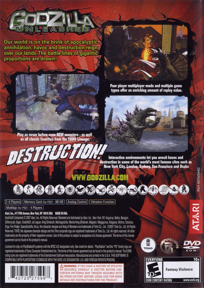 Godzilla: Unleashed box back