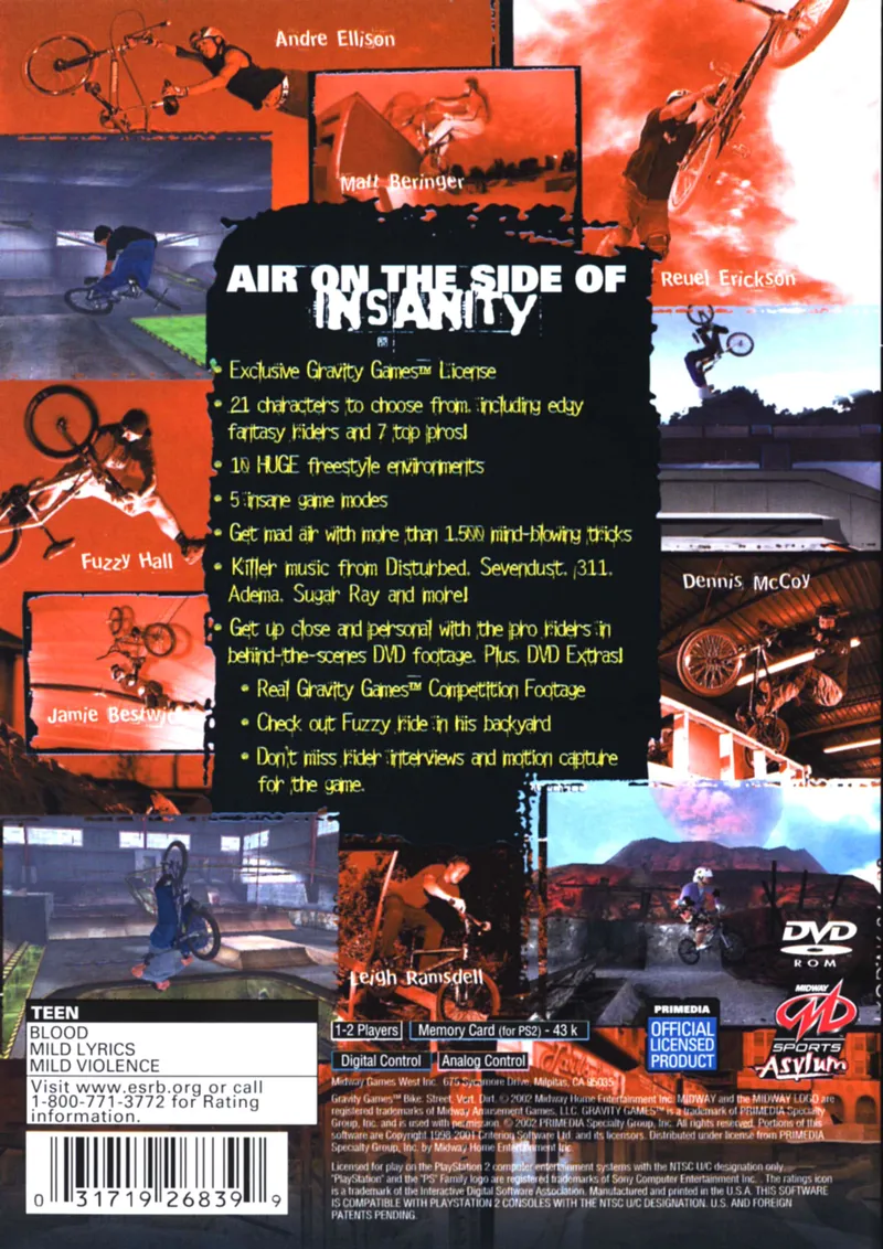 Gravity Games Bike: Street Vert Dirt box back