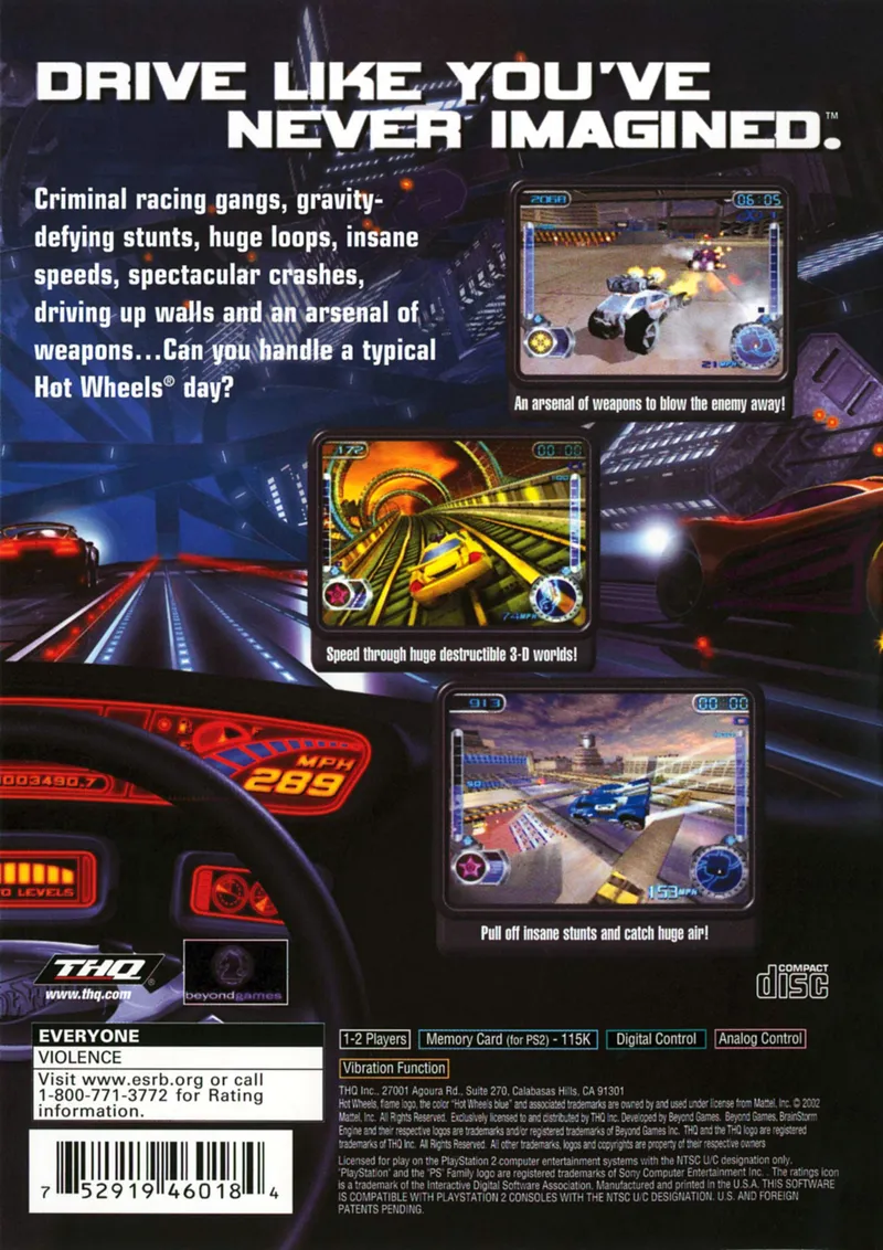 Hot Wheels: Velocity X: Maximum Justice box back