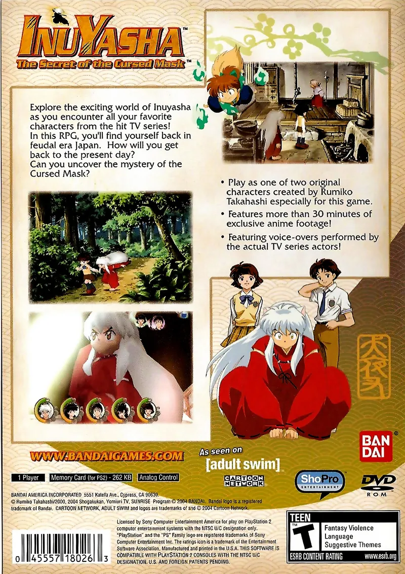InuYasha: The Secret of the Cursed Mask box back