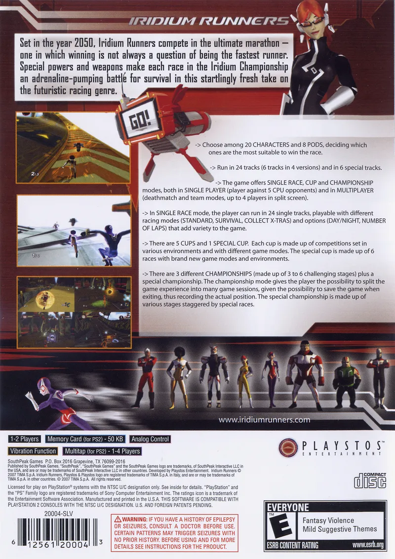 Iridium Runners box back