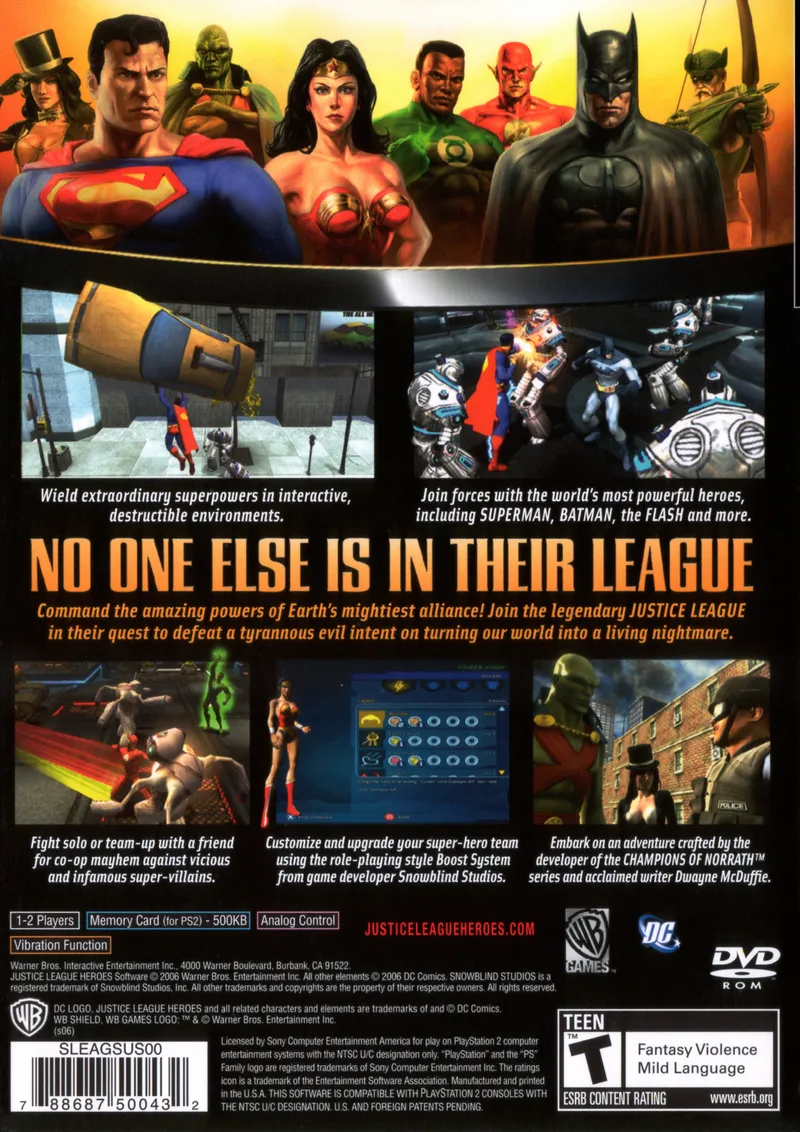 Justice League Heroes box back