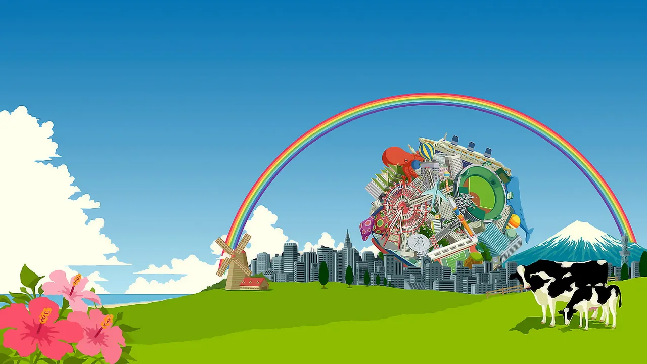 Backdrop artwork for Katamari Damacy