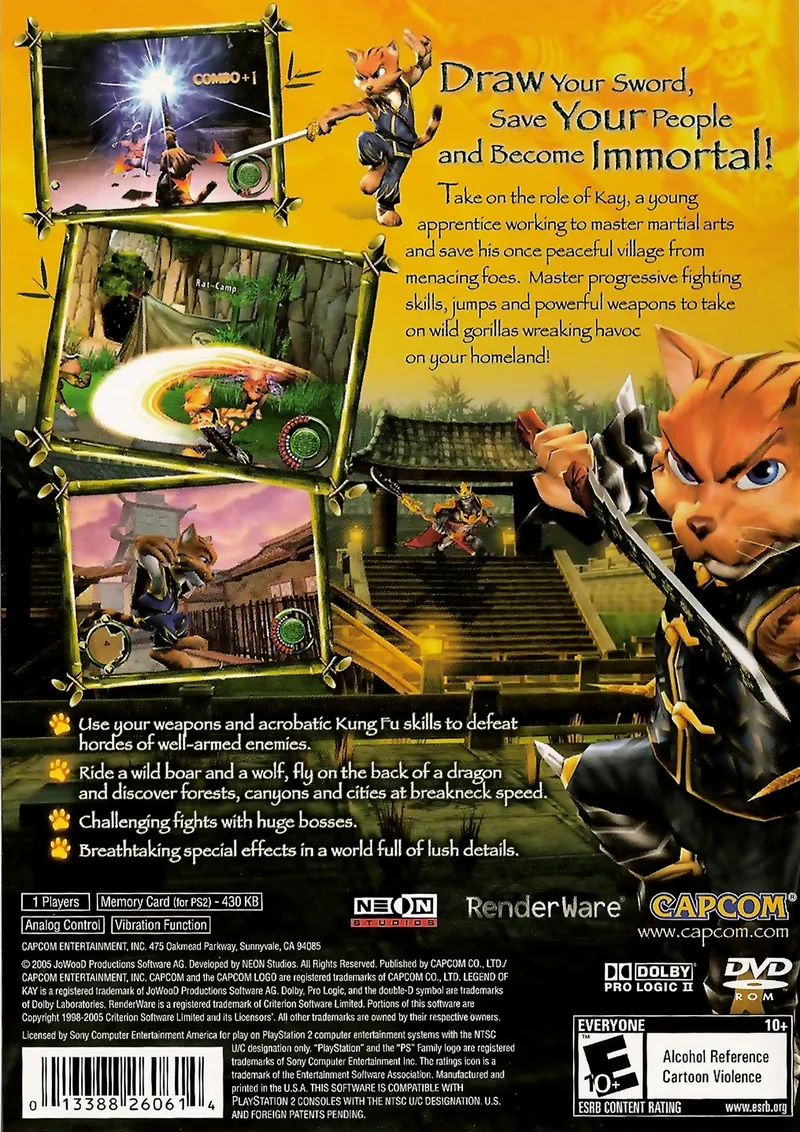 Legend of Kay box back