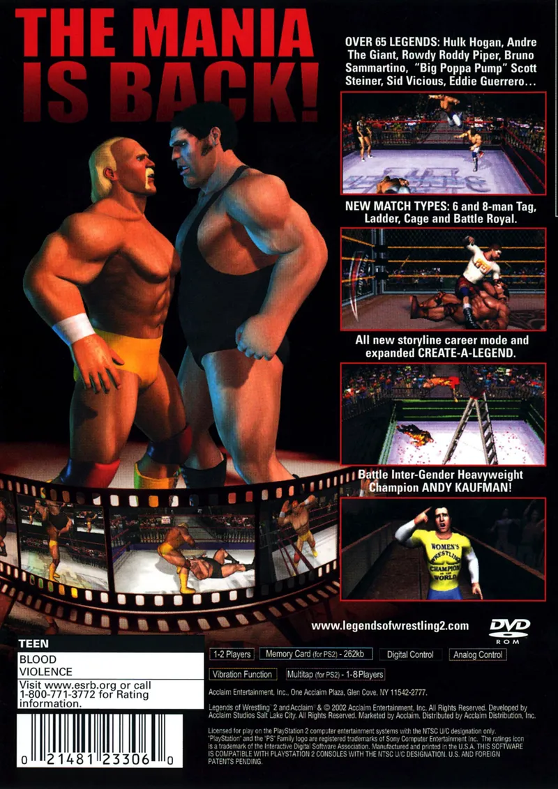 Legends of Wrestling II box back