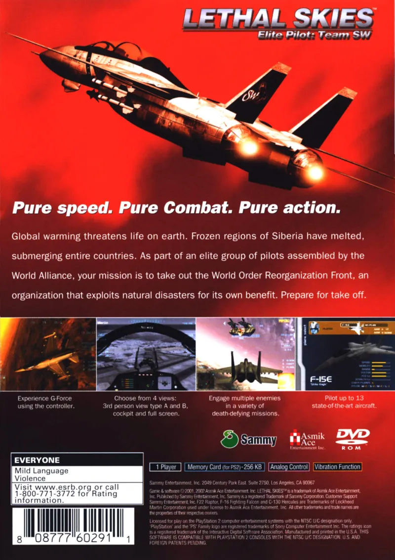 Lethal Skies Elite Pilot: Team SW box back