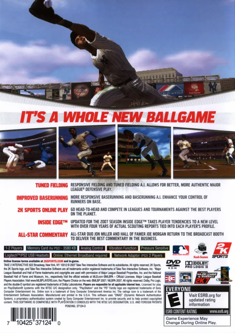 Major League Baseball 2K7 box back