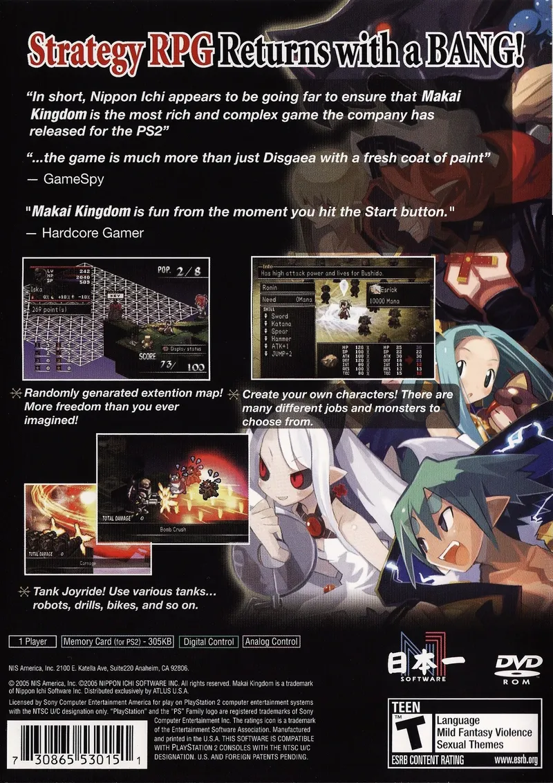 Makai Kingdom: Chronicles of the Sacred Tome box back