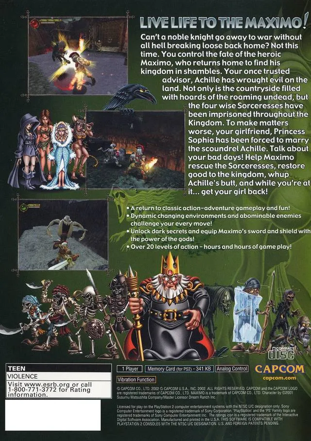 Maximo: Ghosts to Glory box back