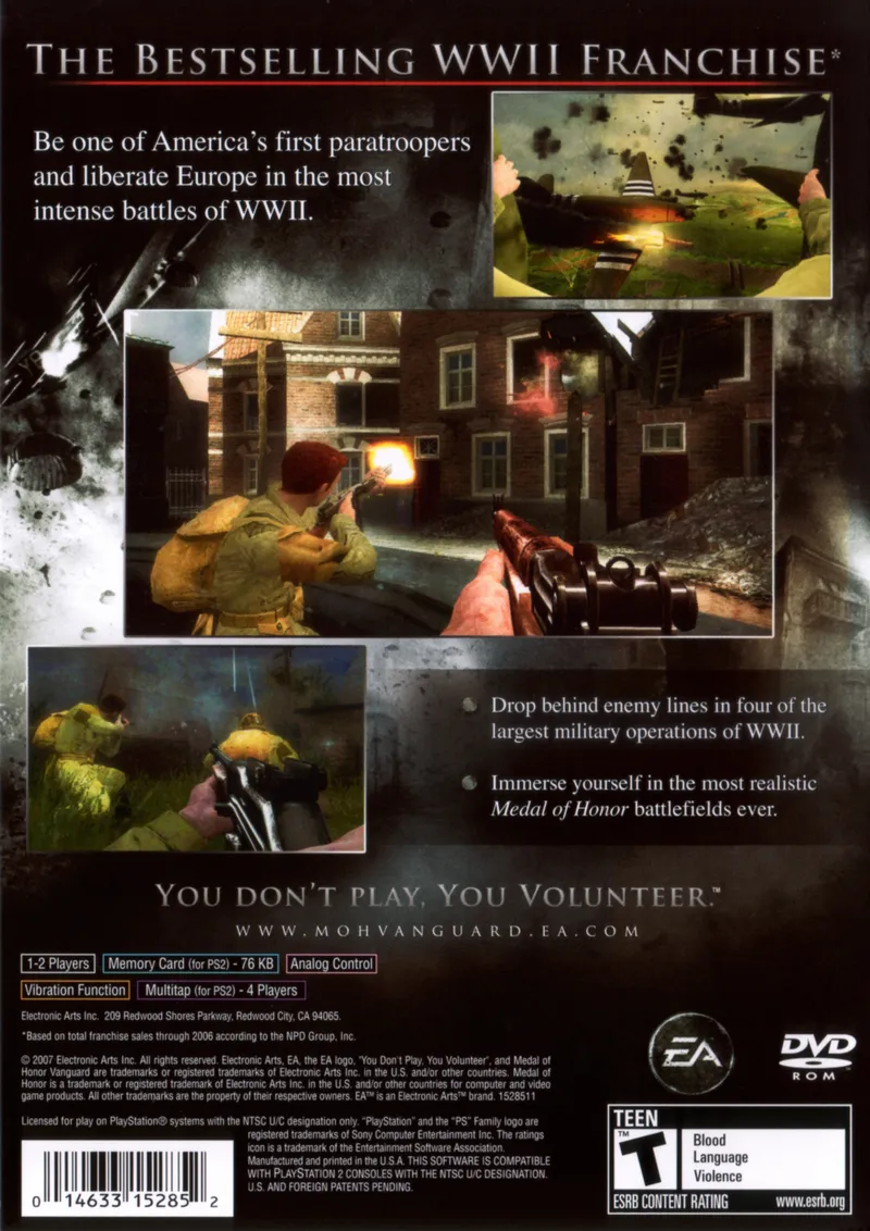 Medal of Honor: Vanguard box back
