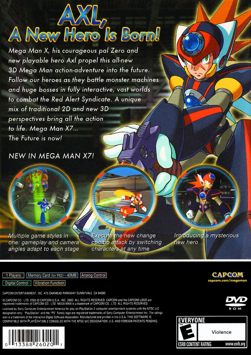 Mega Man X7 box back