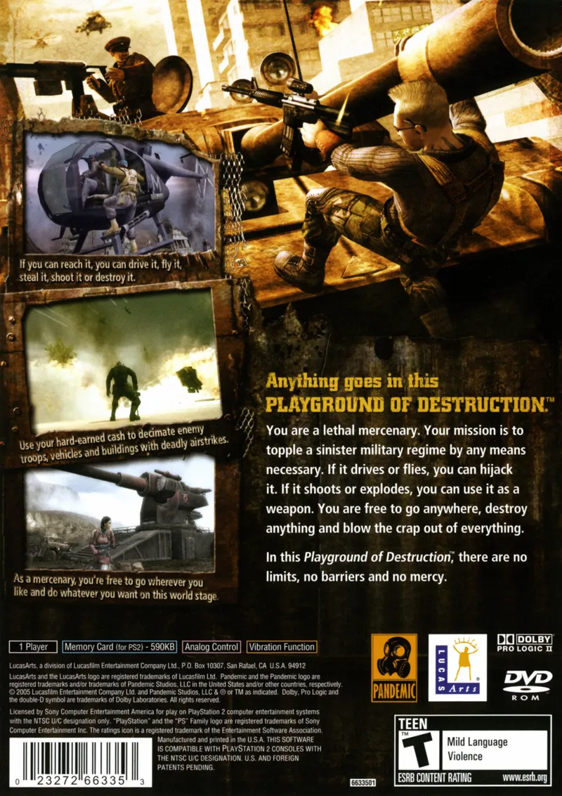Mercenaries: Playground of Destruction box back
