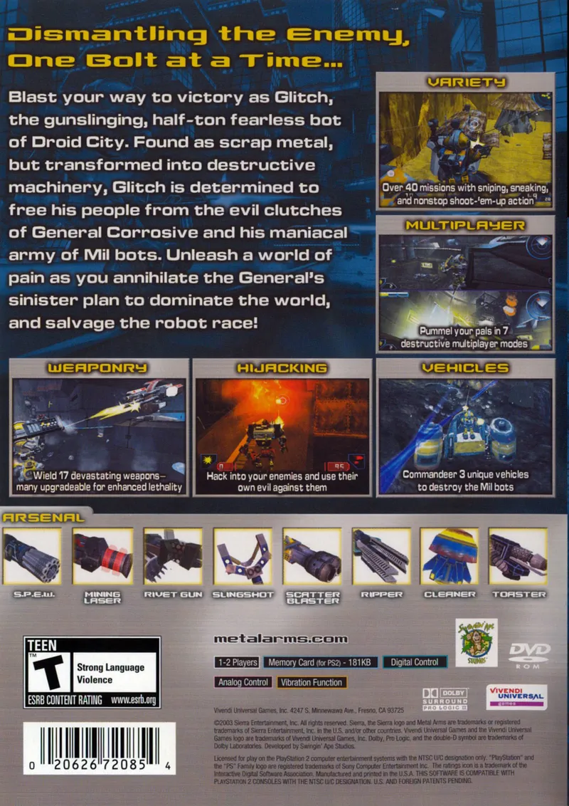 Metal Arms: Glitch in the System box back