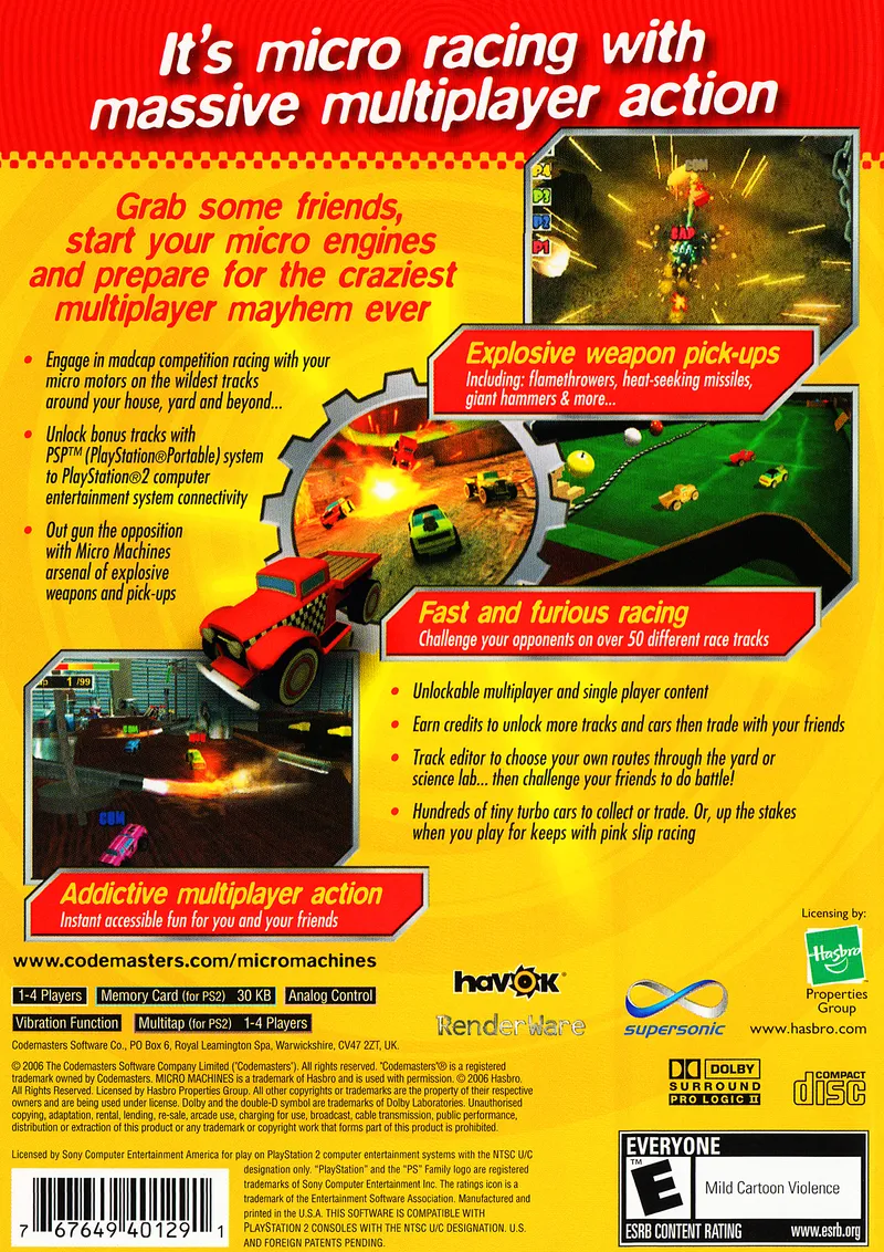 Micro Machines V4 box back