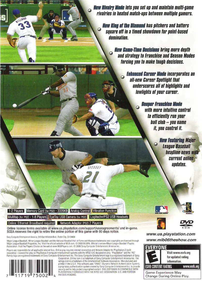 MLB 06: The Show box back