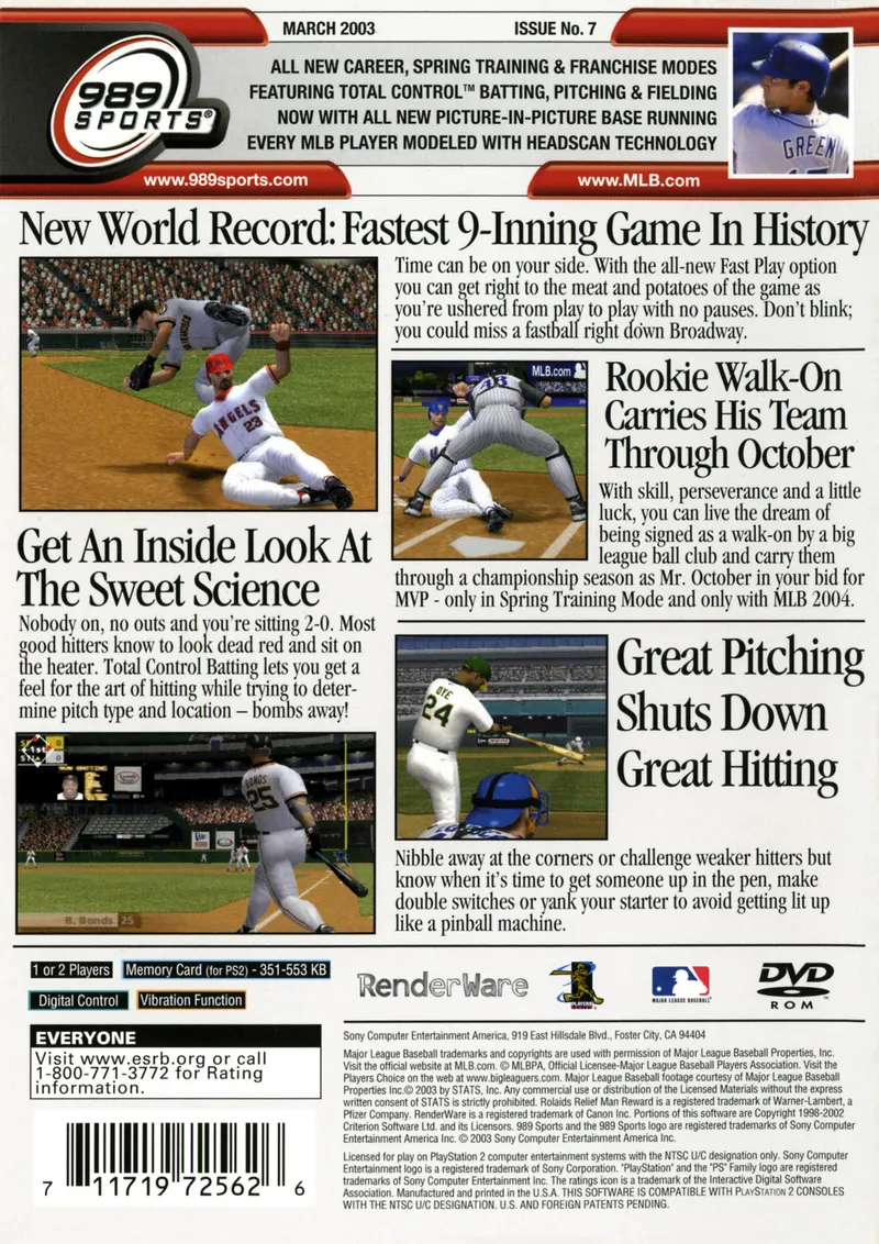 MLB 2004 box back
