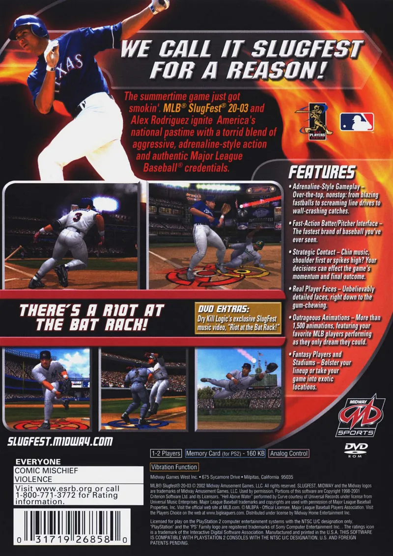 MLB SlugFest 2003 box back