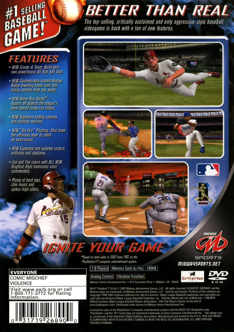 MLB SlugFest 2004 box back