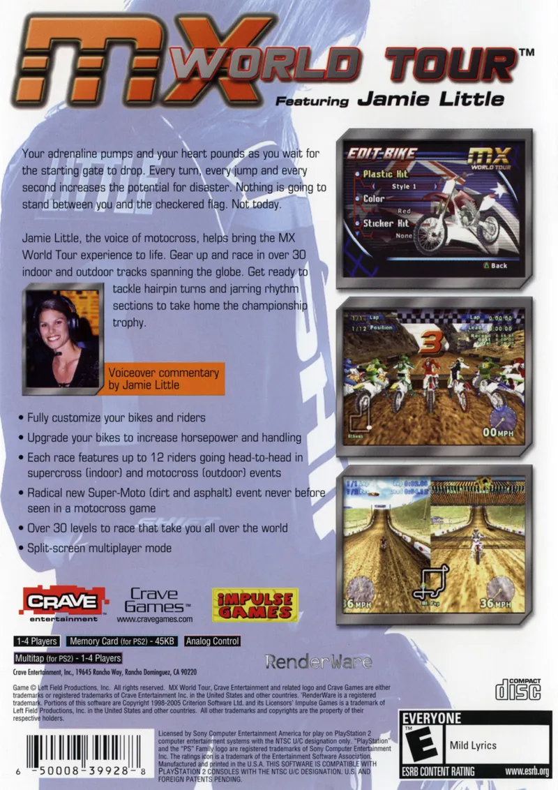 MX World Tour featuring Jamie Little box back