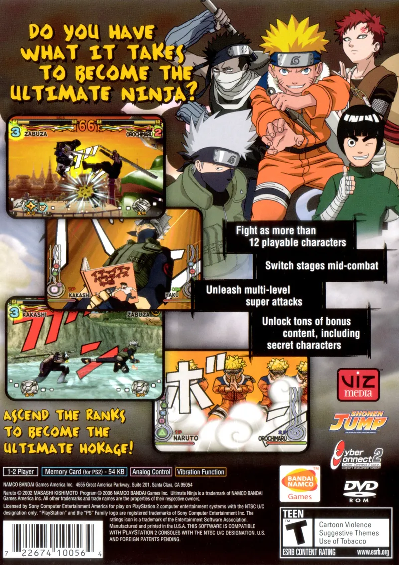 Naruto: Ultimate Ninja box back
