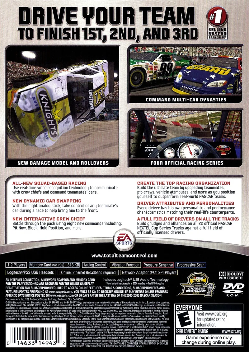 NASCAR 06: Total Team Control box back
