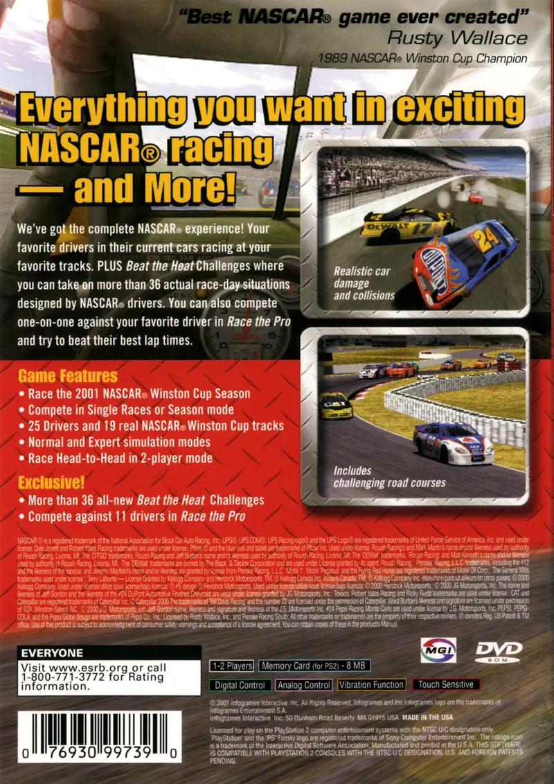 NASCAR Heat 2002 box back