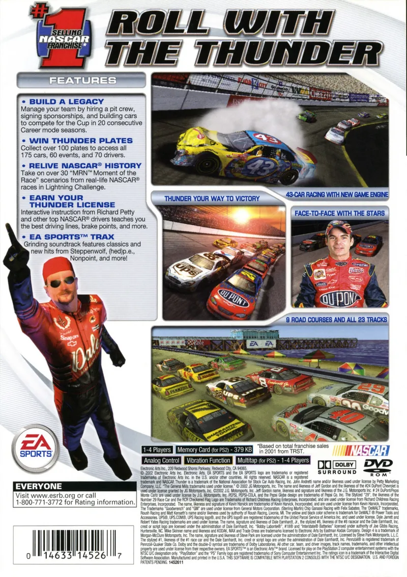 NASCAR Thunder 2003 box back