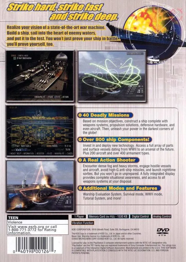 Naval Ops: Warship Gunner box back