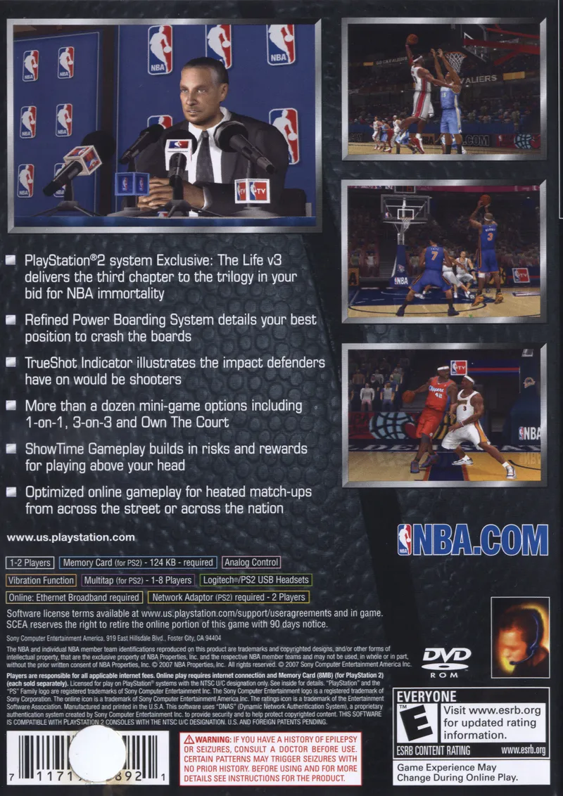 NBA 08 box back