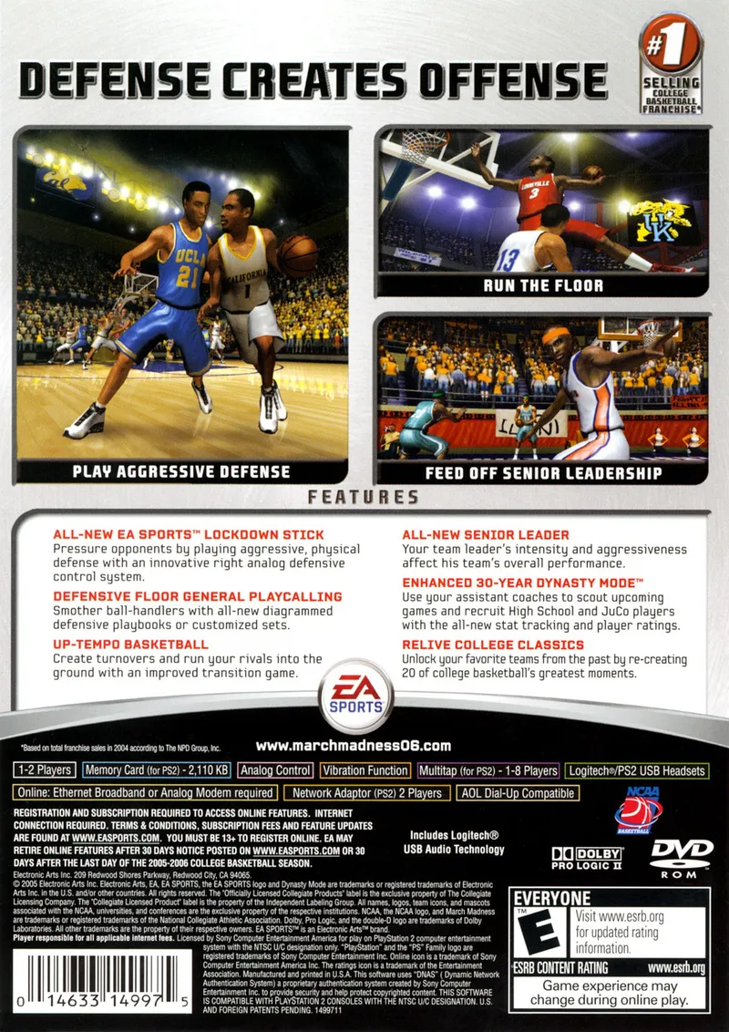 NCAA March Madness 06 box back