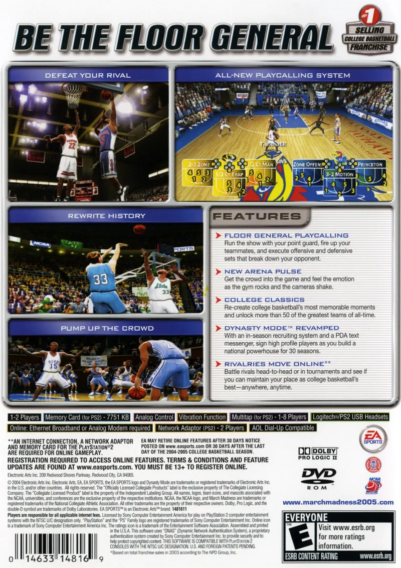 NCAA March Madness 2005 box back