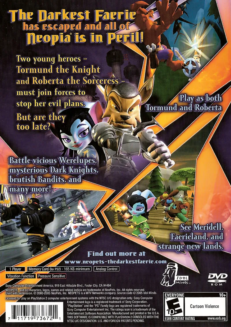 Neopets: The Darkest Faerie box back