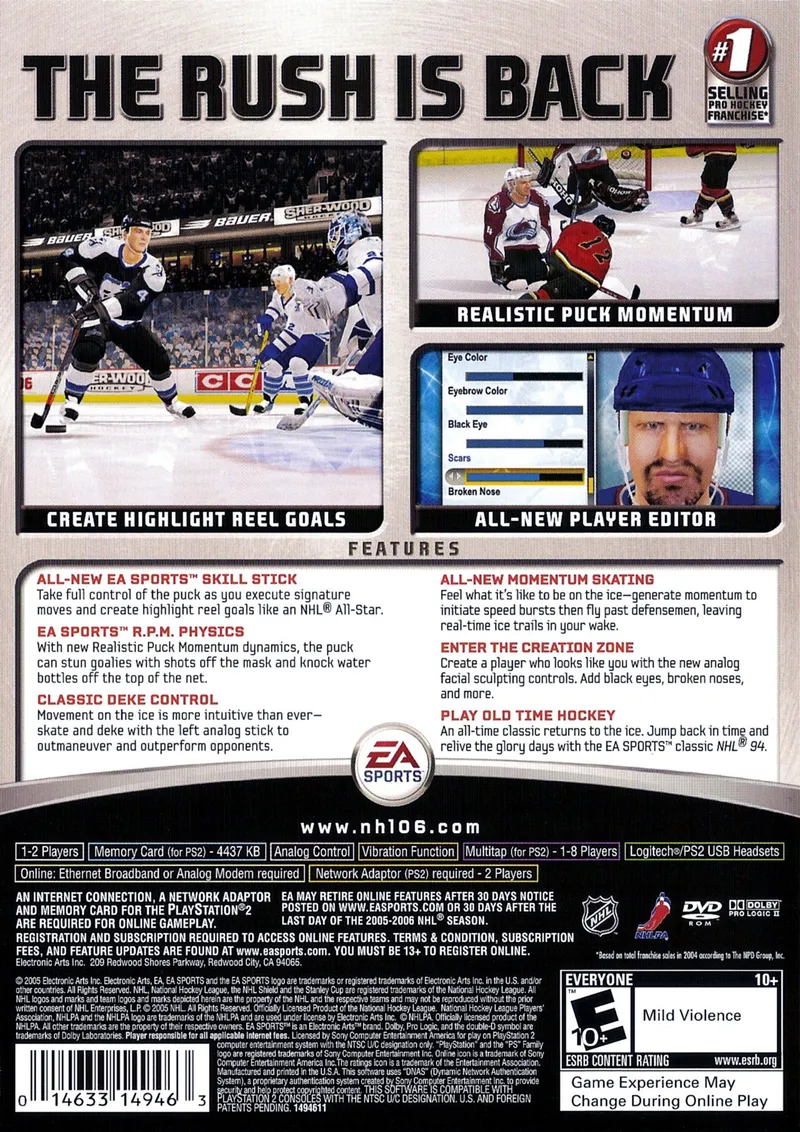 NHL 06 box back