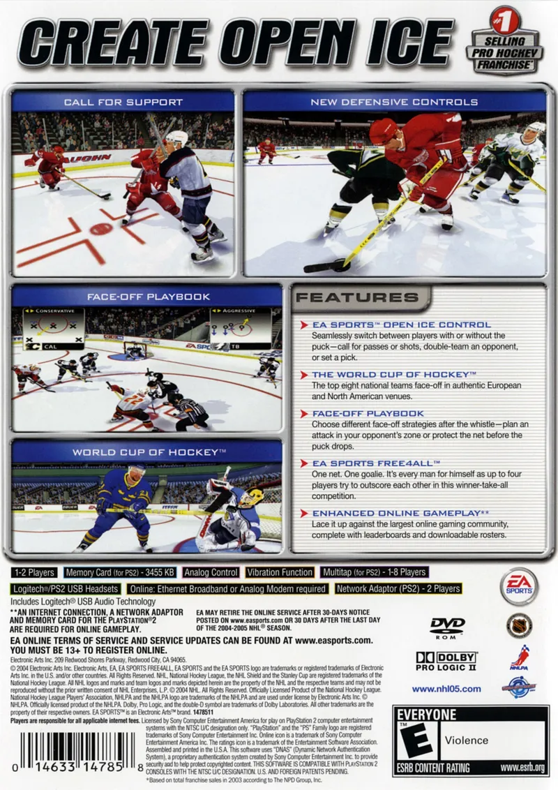 NHL 2005 box back