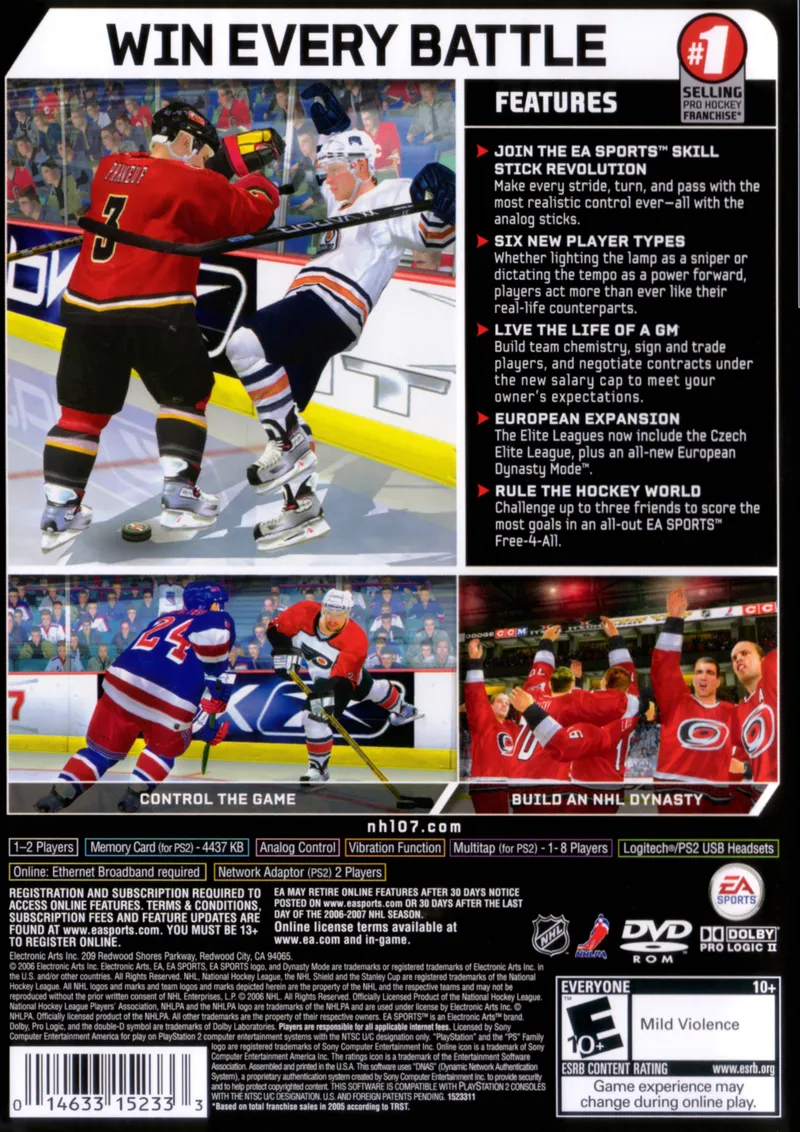 NHL 07 box back