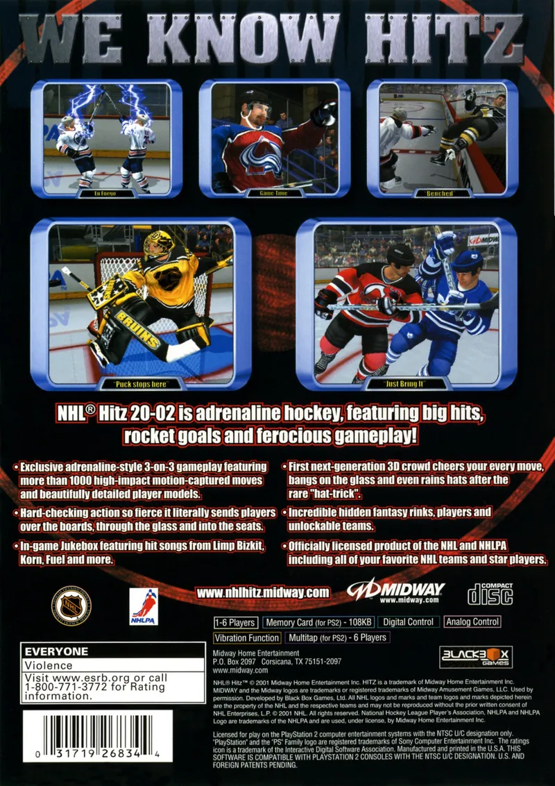 NHL Hitz 2002 box back