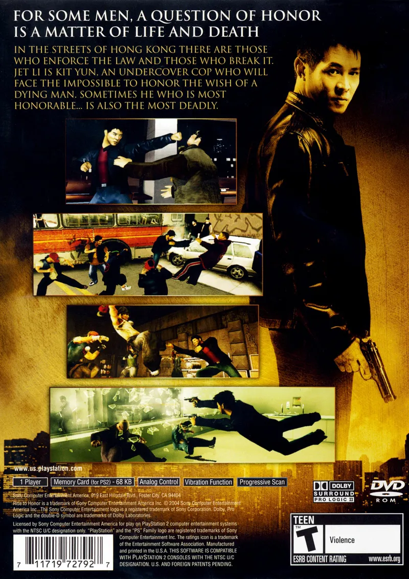Jet Li: Rise to Honor box back