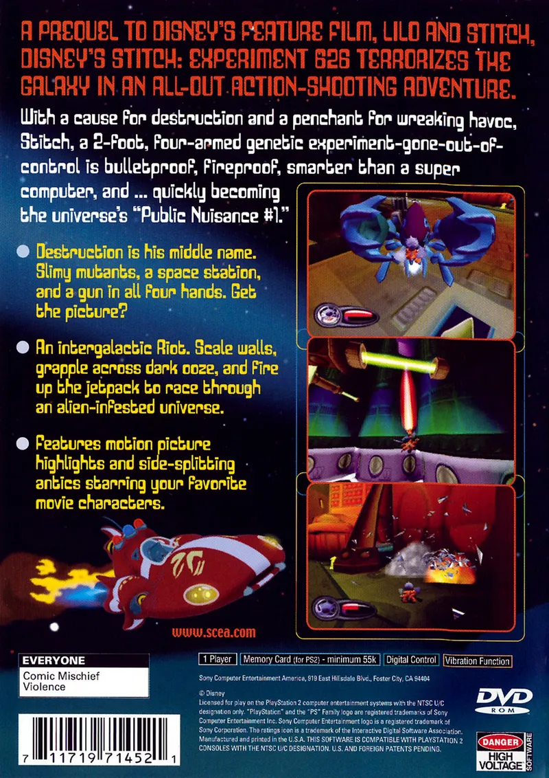 Stitch: Experiment 626 box back
