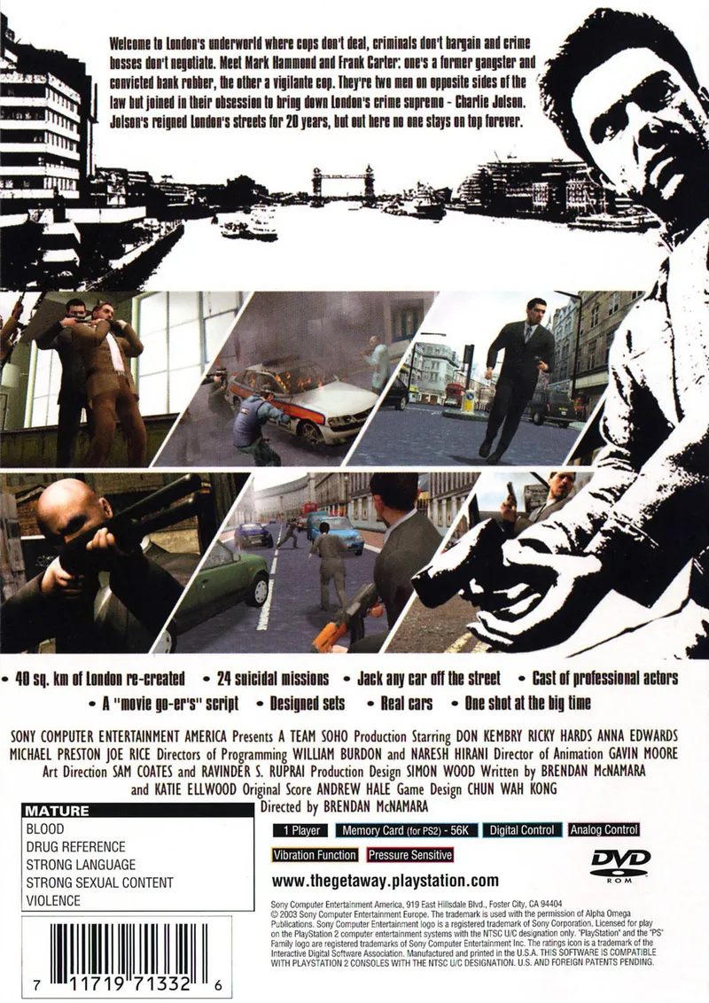 The Getaway box back