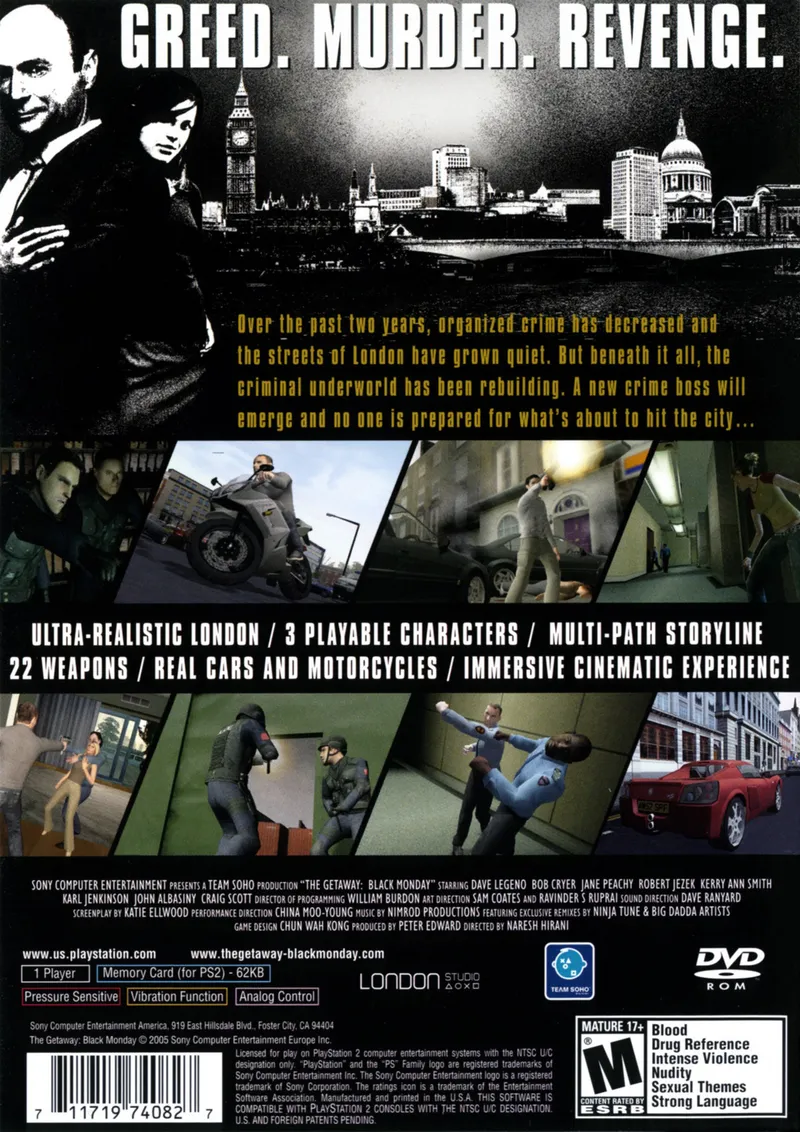 The Getaway: Black Monday box back